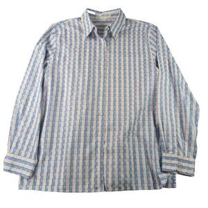 Foxcroft‎ Wrinkle Free Button Up Long Sleeve Shirt Top Preppy Cotton Men's 16